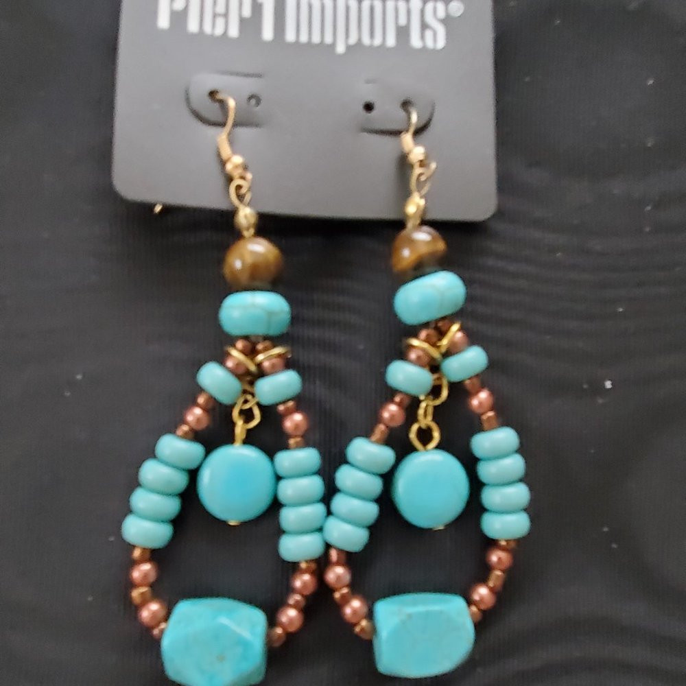 Pier 1 Turquoise BEAD Earrings
